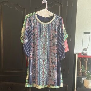 Elegant Blue Patterned Women's Top
